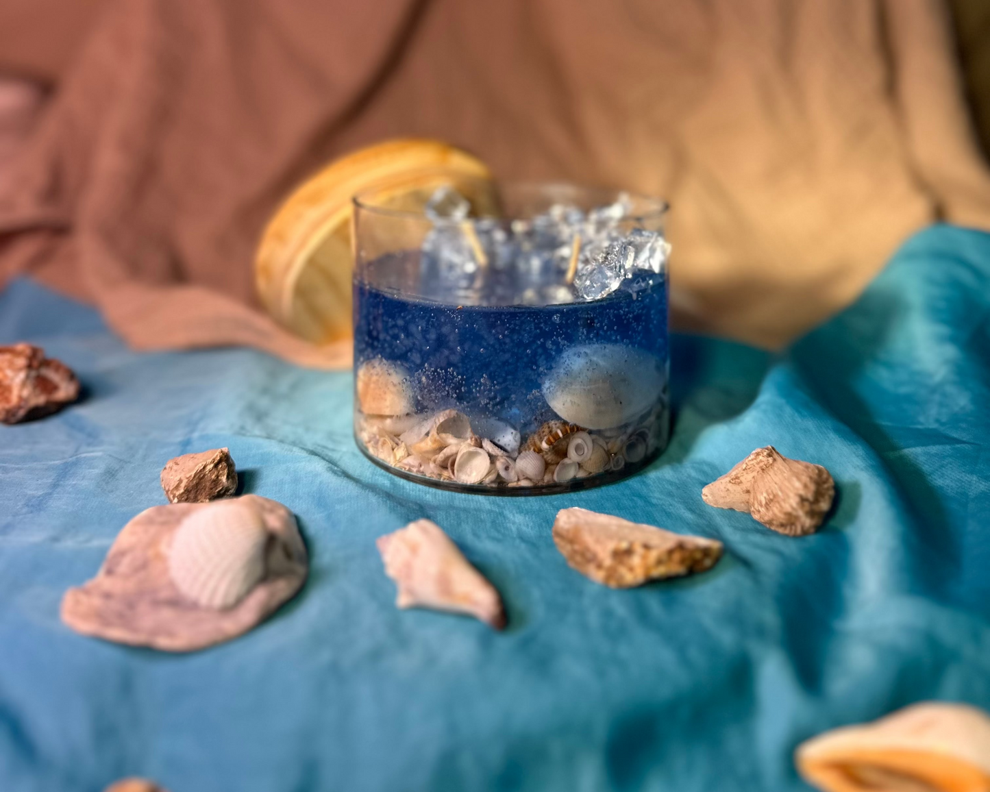 CLEAR CRYSTAL SEASHELL CANDLE