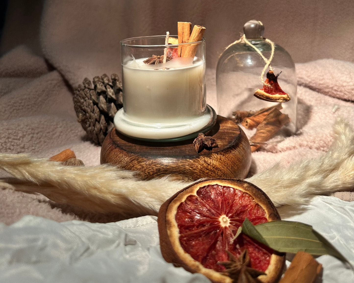 CINNAMON AND ANISE SOY CANDLE IN BELL JAR